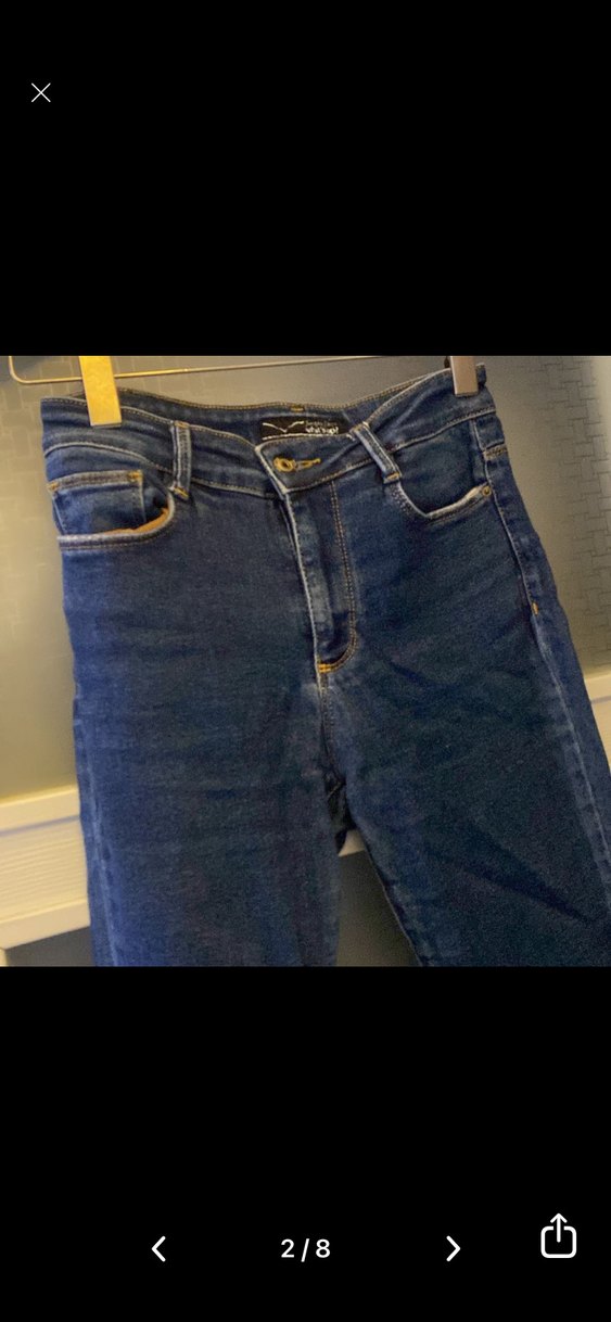 Kadın Koyu Mavi Slim Fit Midi Denim Jean - Görsel 4