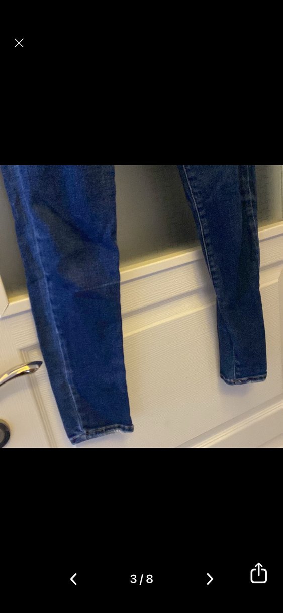 Kadın Koyu Mavi Slim Fit Midi Denim Jean - Görsel 5