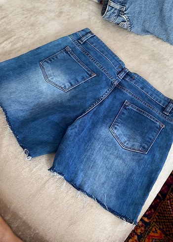 l Beden mavi Renk Mavi Mini Denim Şort