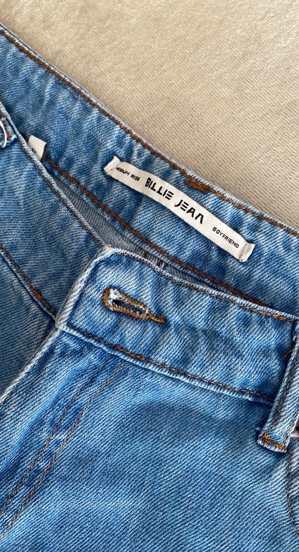 Düğmeli Mavi Mini Kot Şort - Görsel 2