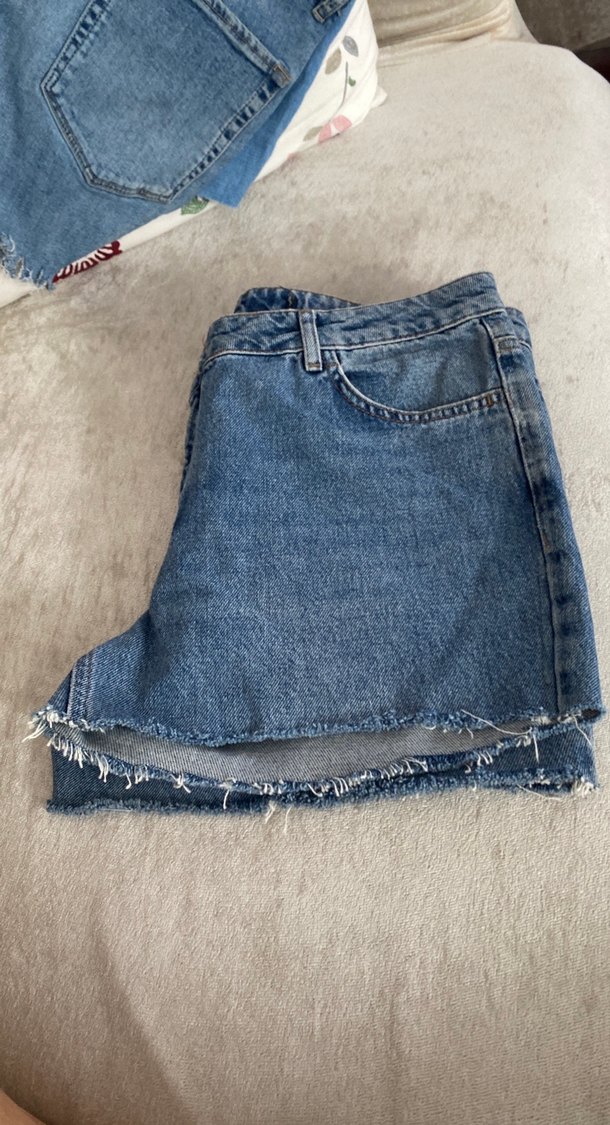 Kadın Mavi Mini Denim Şort - Görsel 3