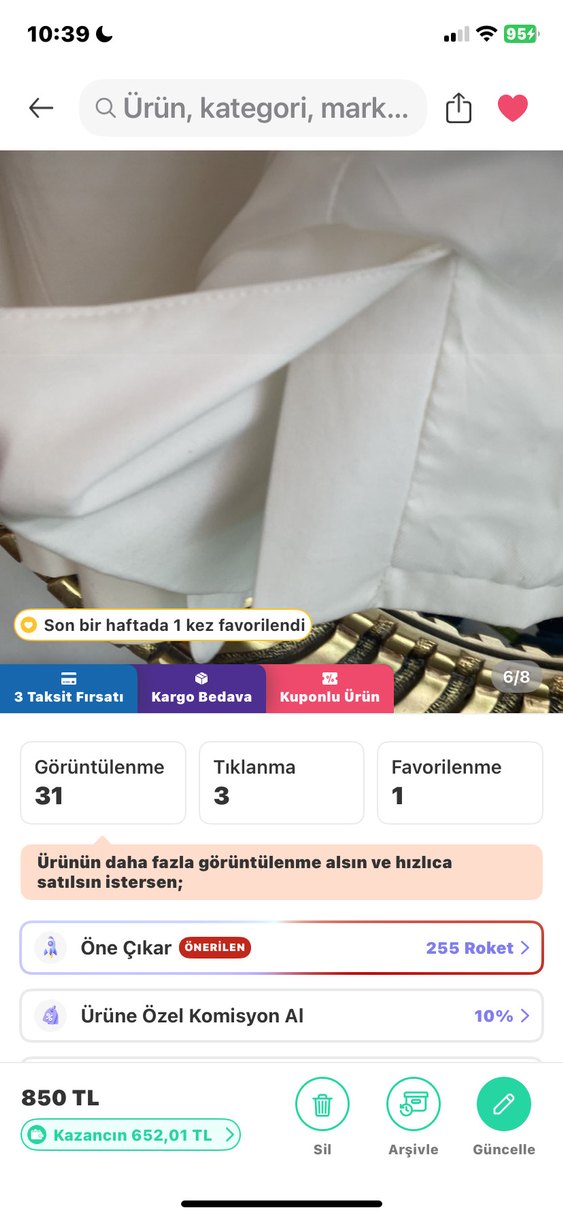 Düğmeli Beyaz Kadın Blazer Ceket - Görsel 4
