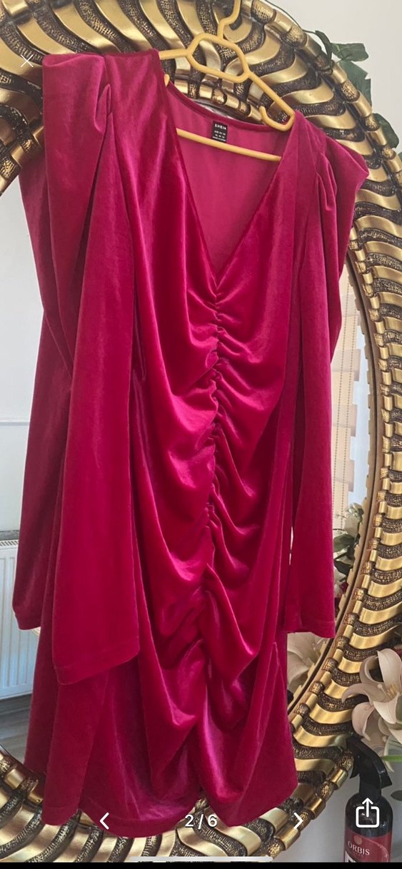 Bordo Drapeli Uzun Kollu  marka elbise - Görsel 2