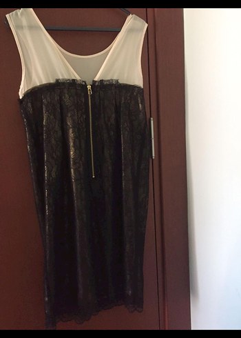 Dantel Detaylı Siyah Midi Kadın Abiye Elbise - Görsel 2