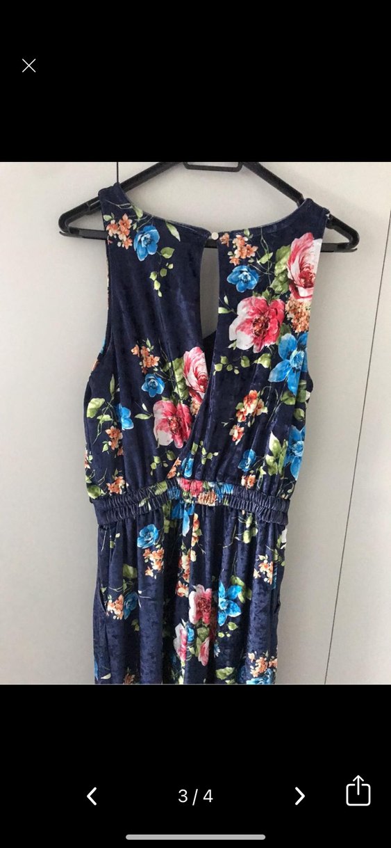 Çiçek Desenli Uzun Bohem Elbise - Görsel 3