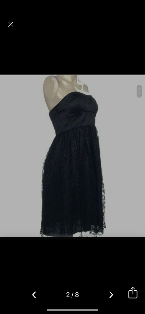 Dantel Detaylı Siyah Straplez Midi Elbise - Görsel 2