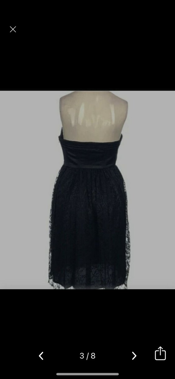 Dantel Detaylı Siyah Straplez Midi Elbise - Görsel 3