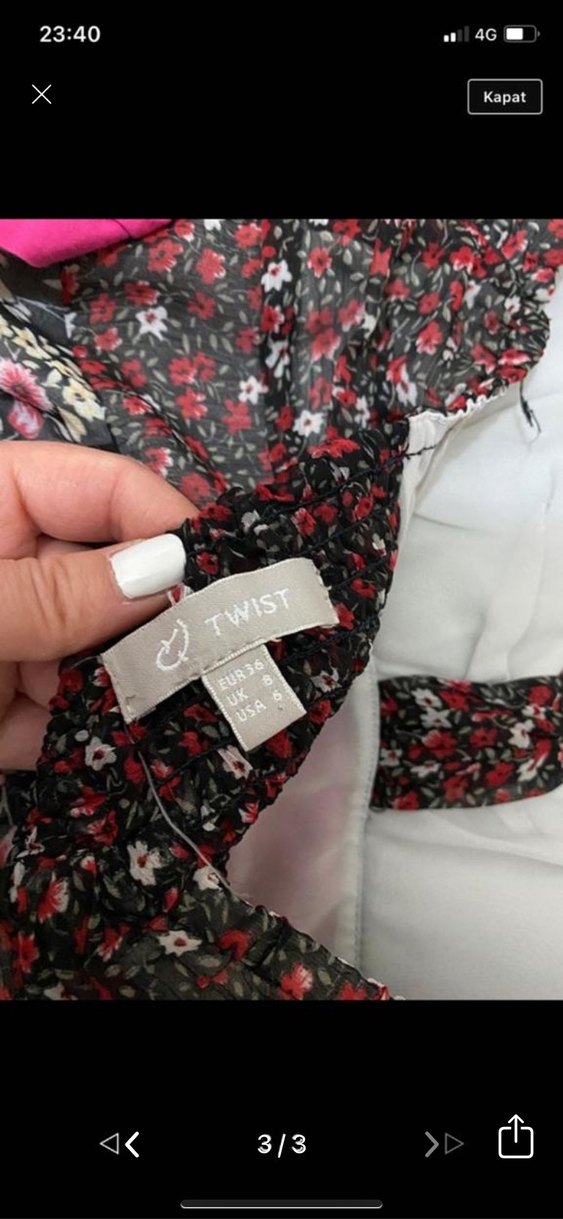 Çiçek Desenli Straplez Mini Bustiyer Elbise - Görsel 3