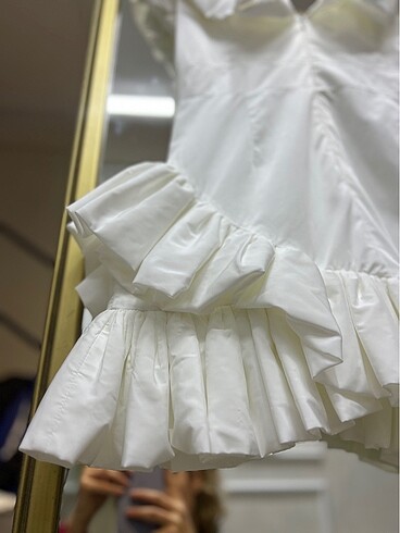 Beyaz mini elbise - Görsel 5