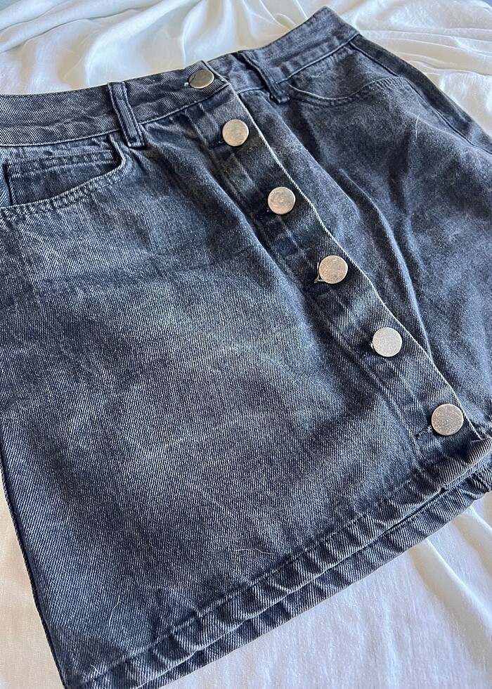 Siyah mini kot etek - Görsel 4