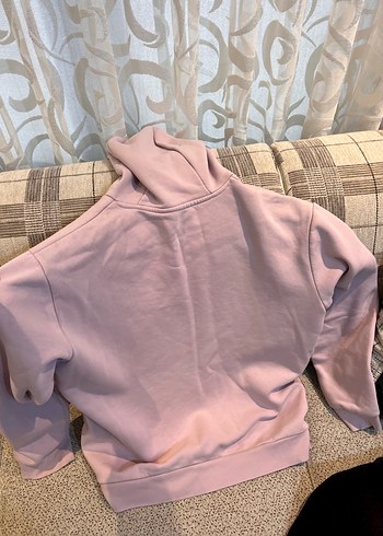 Pembe Yüksek Yakalı Kadın Sweatshirt - Görsel 7