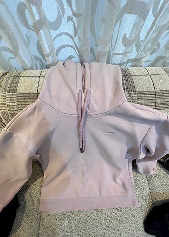 Pembe Yüksek Yakalı Kadın Sweatshirt - Görsel 5
