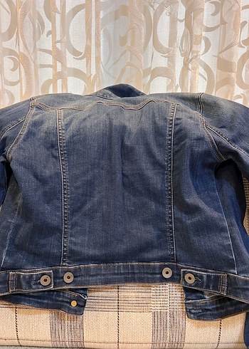 Düğmeli Kadın Koyu Mavi Denim Ceket - Görsel 6