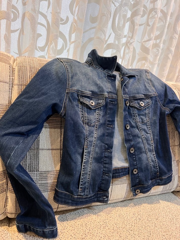 Düğmeli Kadın Koyu Mavi Denim Ceket - Görsel 2