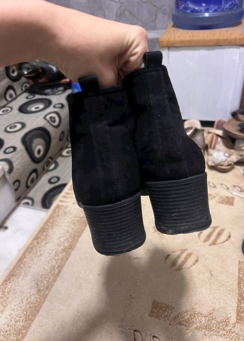 Siyah Süet Stiletto Topuklu Kadın Bot - Görsel 6