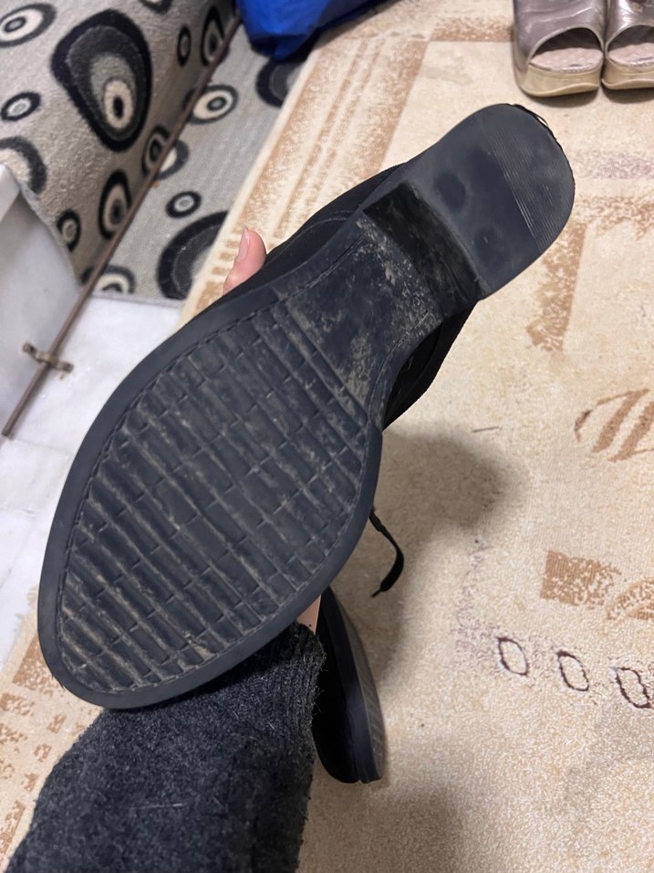 Siyah Süet Stiletto Topuklu Kadın Bot - Görsel 5