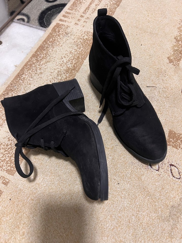 Siyah Süet Stiletto Topuklu Kadın Bot - Görsel 2