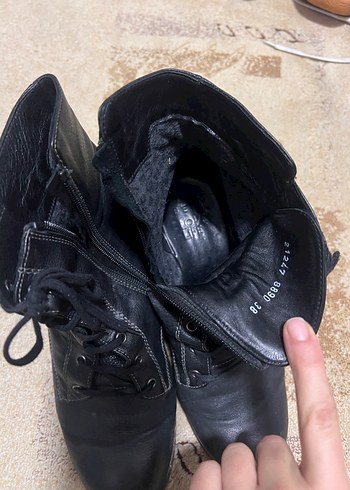 Kadın Siyah Deri Goth Bot - Görsel 4