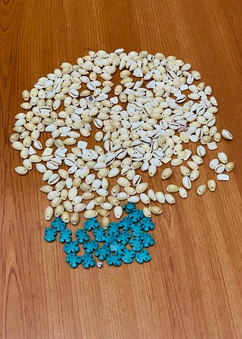 Beyaz Deniz Kabukları ve Mavi Boncuklar - Görsel 5