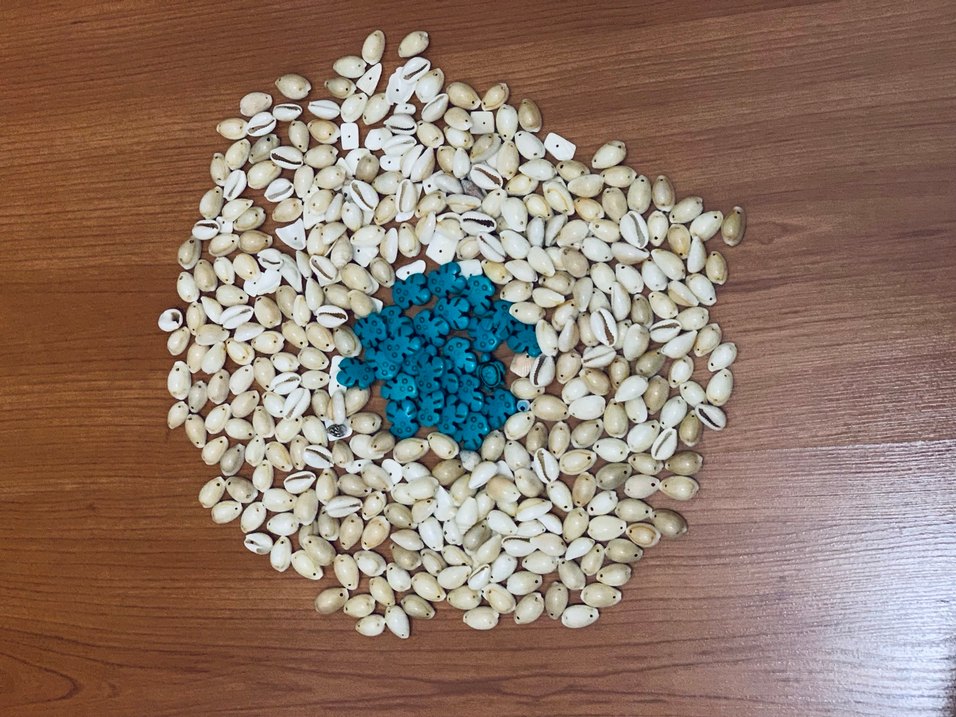 Beyaz Deniz Kabukları ve Mavi Boncuklar - Görsel 4