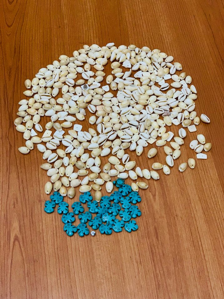 Beyaz Deniz Kabukları ve Mavi Boncuklar - Görsel 5