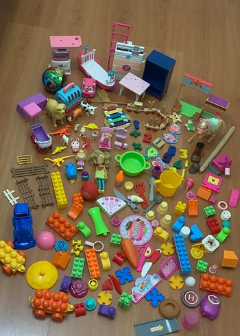 Renkli Oyuncak Seti - Bebek ve Hayvan Figürleri - Görsel 12