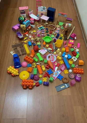 Renkli Oyuncak Seti - Bebek ve Hayvan Figürleri - Görsel 11