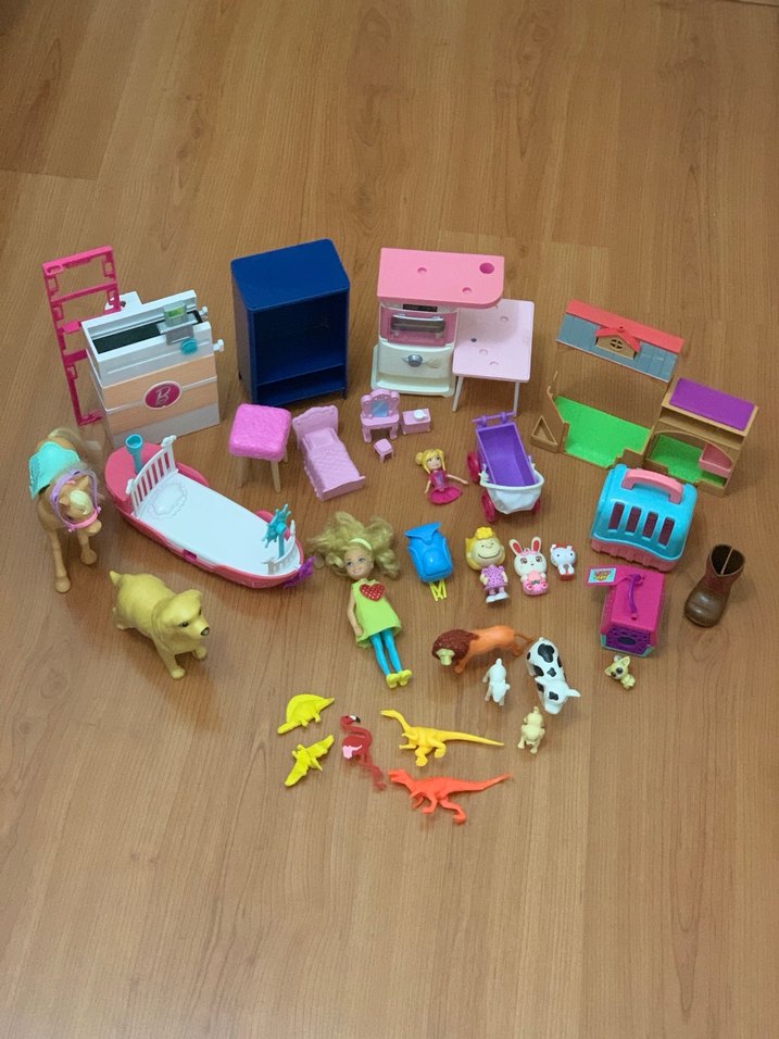 Renkli Oyuncak Seti - Bebek ve Hayvan Figürleri - Görsel 4