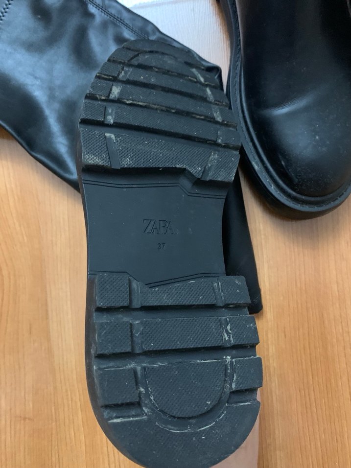 Siyah Deri Dizüstü Kadın Çizme - Görsel 4