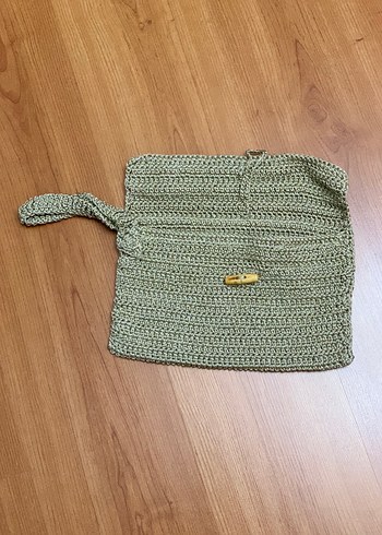 Beden Bej Örgü Kadın Clutch Çanta