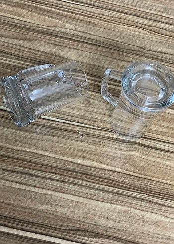 Beden Şeffaf Kulplu İki Cam Kupa