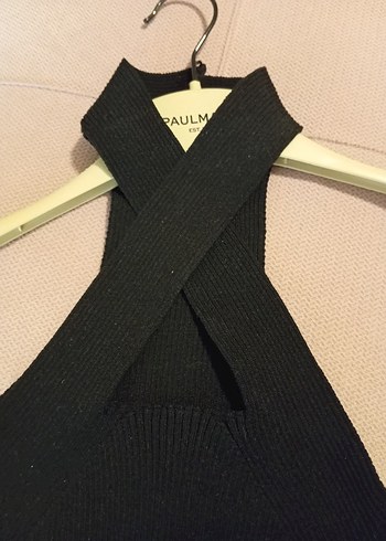 Siyah Çapraz Boğazlı Triko Bluz - Görsel 2