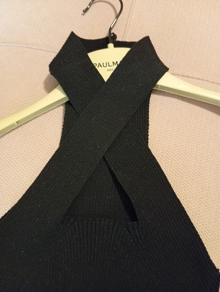 Siyah Çapraz Boğazlı Triko Bluz - Görsel 2