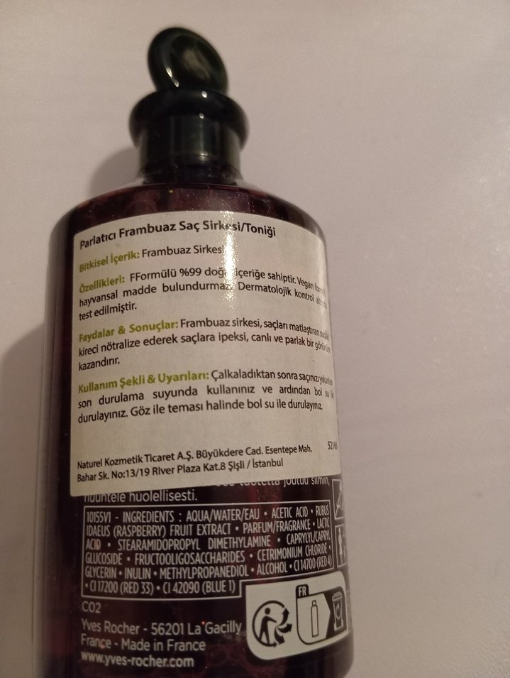 Yves Rocher Parlatıcı Frambuaz Saç Sirkesi/Toniği - Görsel 2