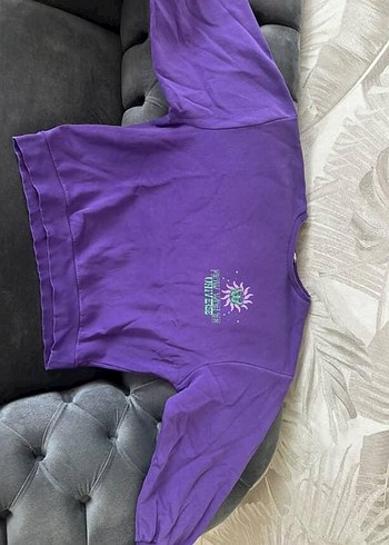 Kadın Mor Baskılı Sweatshirt