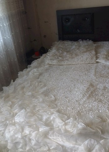 Beyaz yatak odası örtüsü - Görsel 4