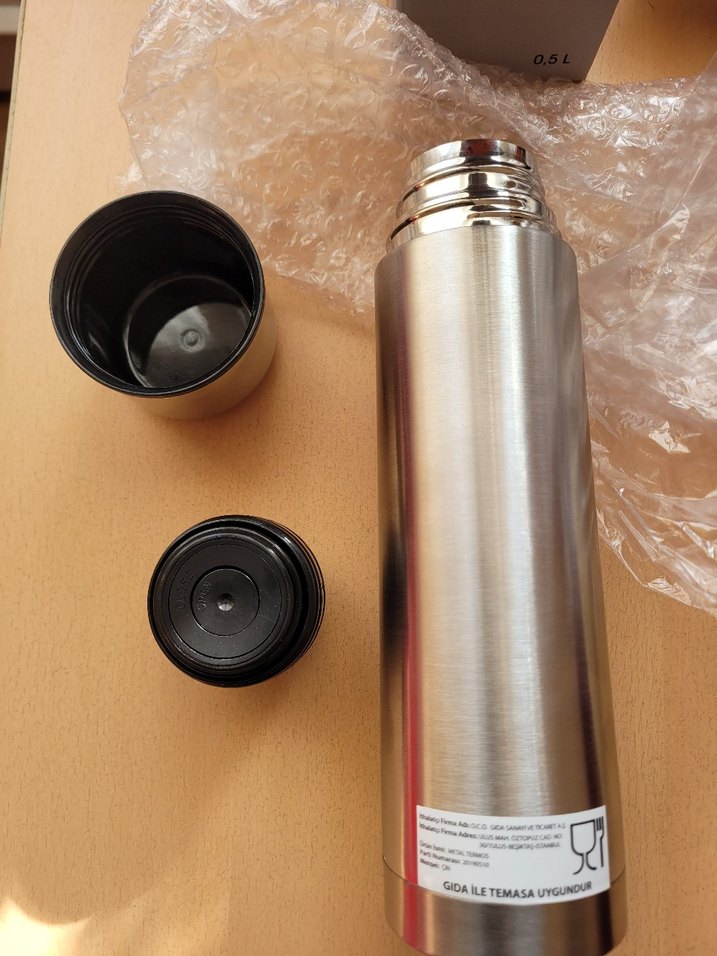 Quiksilver Gri Çelik Termos 0.5L - Görsel 4