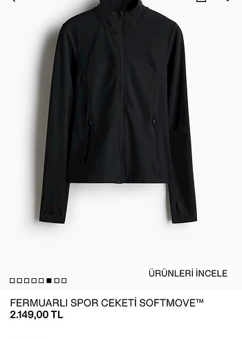 Fermuarlı Siyah Spor Ceketi Softmove - Görsel 3