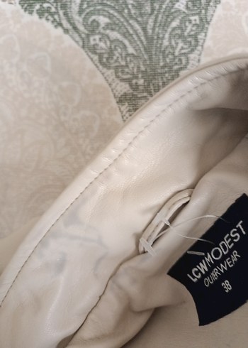 Bej Düğmeli Uzun Deri Erkek Mont - Görsel 4