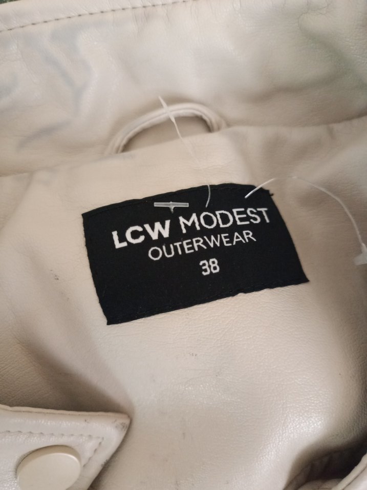 Bej Düğmeli Uzun Deri Erkek Mont - Görsel 5