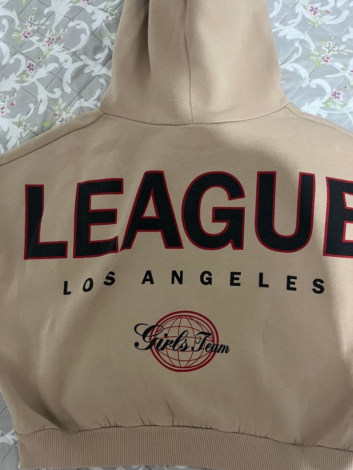 Bej Kapüşonlu Rahat Kesim Sweatshirt - Görsel 2