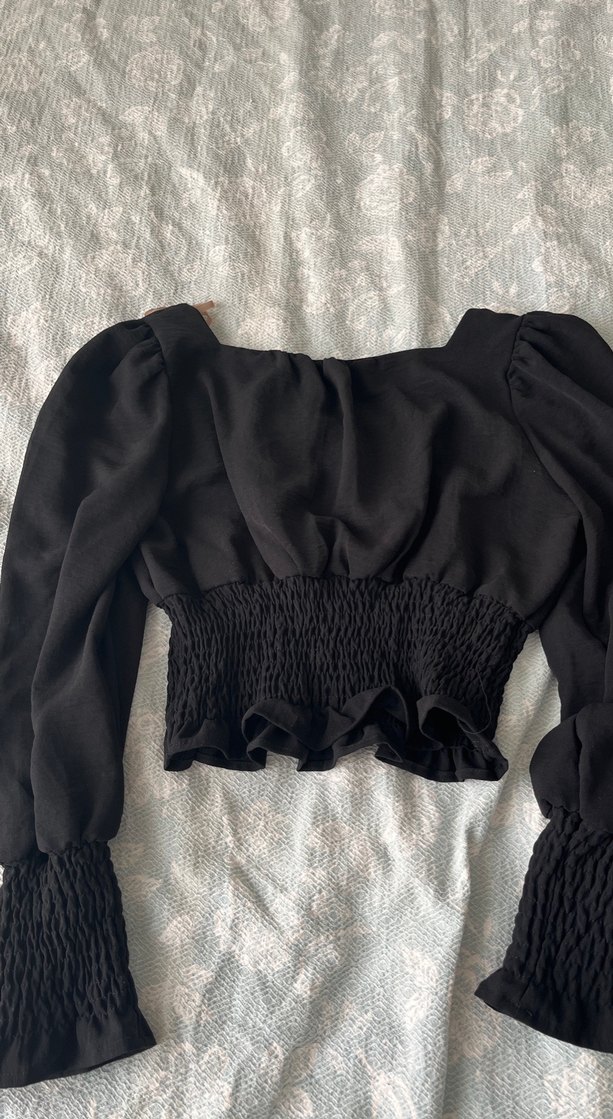Uzun Kollu Siyah Bluz - Görsel 3