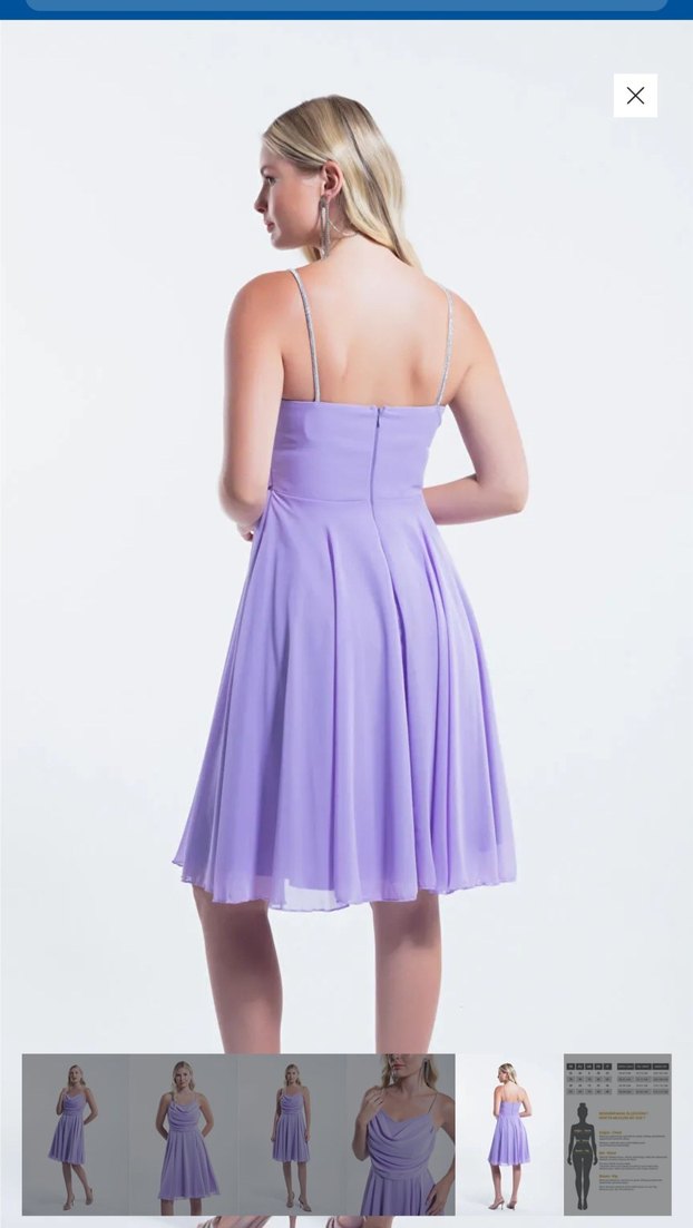 Mor Drapeli Mini Abiye Elbise - Görsel 4