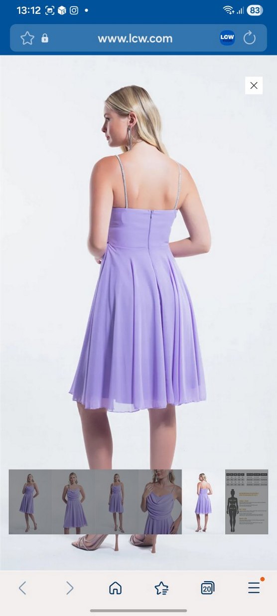 Mor Drapeli Mini Abiye Elbise - Görsel 3