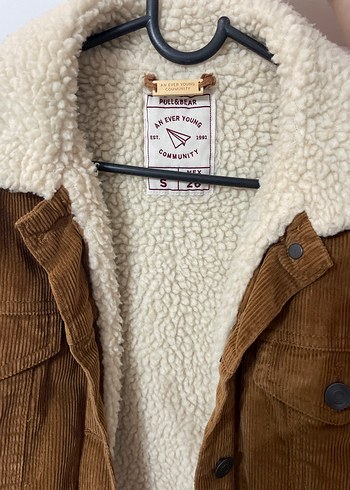 PullandBear-Kadın Kahverengi Kadife Düğmeli Ceket - Görsel 3