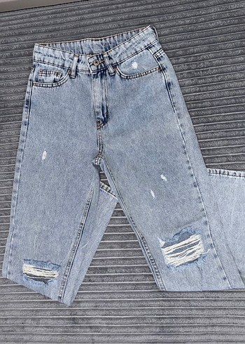 ADDAX Mavi Denim Yırtıklı Kadın Jean