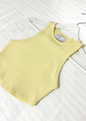 Bershka BERSHKA Sarı Fitted Pamuklu Kadın Atlet