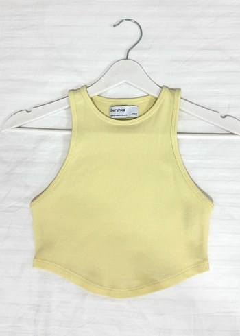 BERSHKA Sarı Fitted Pamuklu Kadın Atlet