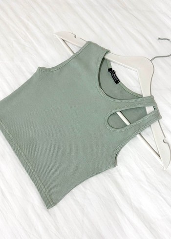 Diğer ALA MODA Mini Kolsuz Omuz Detaylı Crop Top