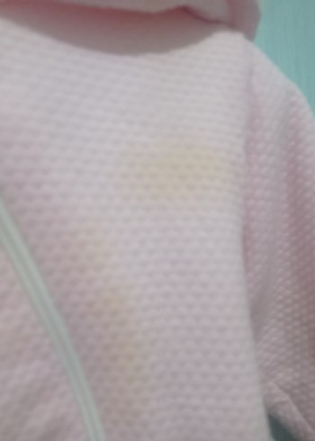 Kapüşonlu Pembe Bebek Tulumu - Görsel 2